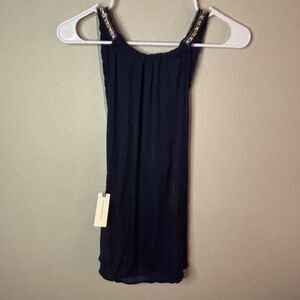 NWT Anthropologie Blue Halter Rhinestone Tank
